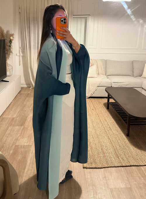 Kimono bleu plissé